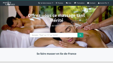 Page d'accueil du site : Massages à Paris