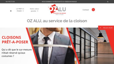 Page d'accueil du site : OZ Alu