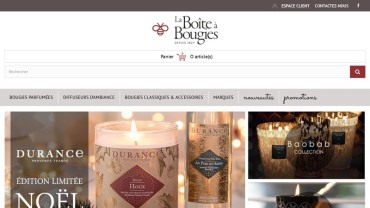 Page d'accueil du site : La boite a bougies