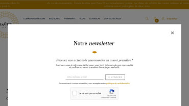 Page d'accueil du site : Lenôtre