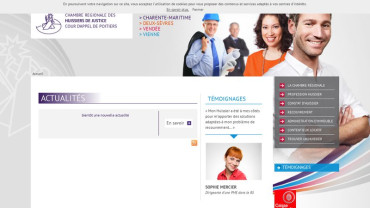 Page d'accueil du site : Chambre Régionale des Huissiers de Justice