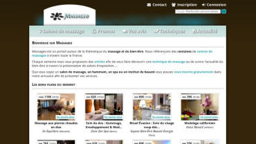 Page d'accueil du site : Massageo