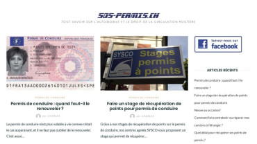 Page d'accueil du site : SOS Permis