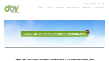 Page d'accueil du site : DBV Produits Béton