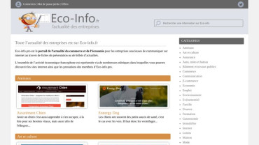 Page d'accueil du site : Eco-Info
