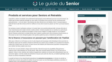 Page d'accueil du site : Guide du Senior