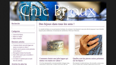 Page d'accueil du site : Chic Bijoux