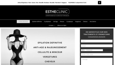 Page d'accueil du site : Estheclinic