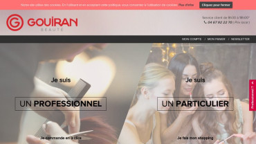 Page d'accueil du site : Gouiran BeautéLive