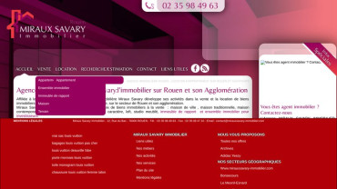 Page d'accueil du site : Miraux Savary Immobilier