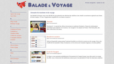 Page d'accueil du site : Balade & Voyage