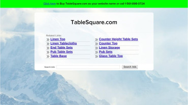 Page d'accueil du site : TableSquare