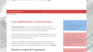 Page d'accueil du site : Imprimerie-Paris
