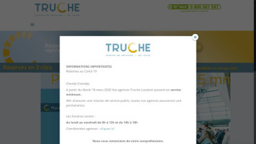 Page d'accueil du site : TrucheLocation