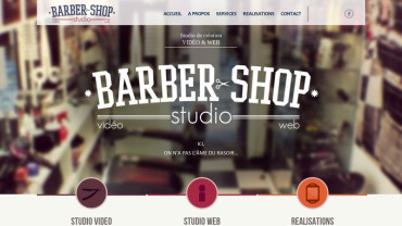 Page d'accueil du site : BarberShop Studio