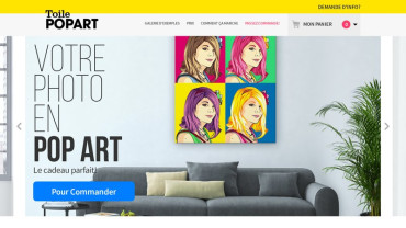Page d'accueil du site : Toile pop art