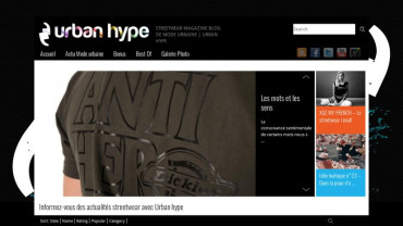 Page d'accueil du site : Urban Hype