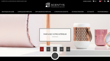 Page d'accueil du site : Scentys