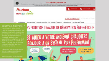 Page d'accueil du site : Prime Eco Energie d'Auchan