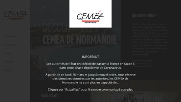 Page d'accueil du site : Cemea Basse Normandie