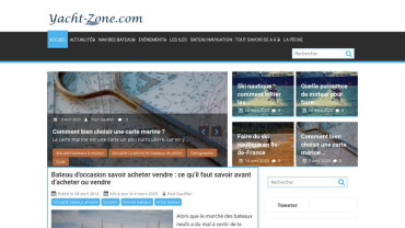 Page d'accueil du site : Yacht-zone.com