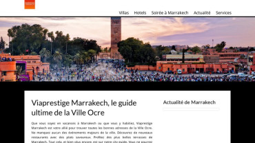Page d'accueil du site : Viaprestige Marrakech