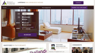 Page d'accueil du site : Maison Thailande Immobilier