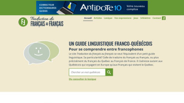 Page d'accueil du site : Traduction du français au français