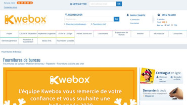 Page d'accueil du site : Kwebox