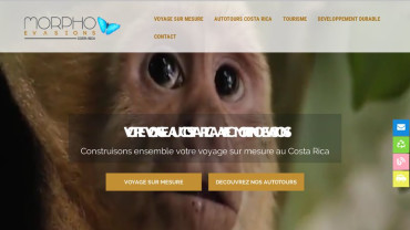 Page d'accueil du site : Morpho Costa Rica