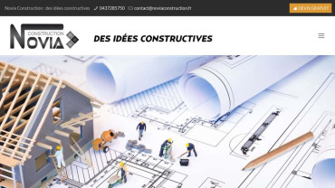 Page d'accueil du site : Novia Construction