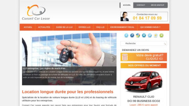 Page d'accueil du site : Conseil car lease
