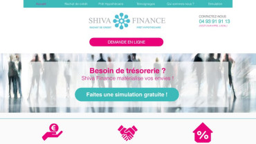 Page d'accueil du site : Shiva Finance