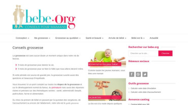 Page d'accueil du site : Bebe.org