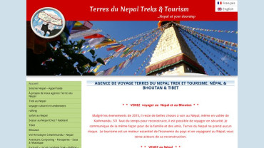 Page d'accueil du site : Terres du Nepal