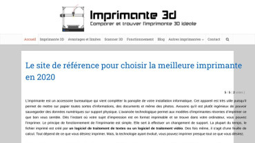 Page d'accueil du site : Imprimante 3D 