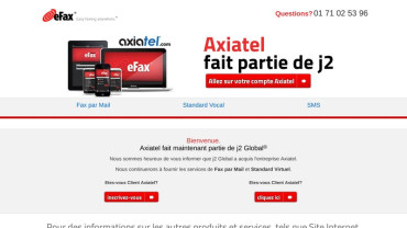 Page d'accueil du site : Axiatel