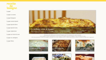 Page d'accueil du site : Recette de lasagne