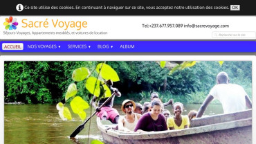 Page d'accueil du site : Sacré Voyage