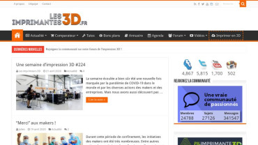 Page d'accueil du site : Le blog de l'impression 3D