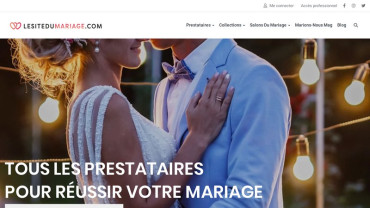 Page d'accueil du site : Le site du mariage