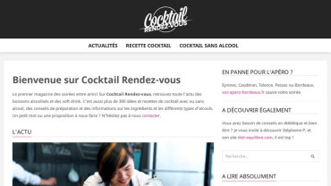 Page d'accueil du site : Cocktail rendez-vous