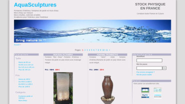 Page d'accueil du site : Aqua sculptures