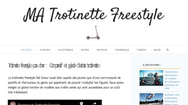 Page d'accueil du site : Trotinettes freestyle