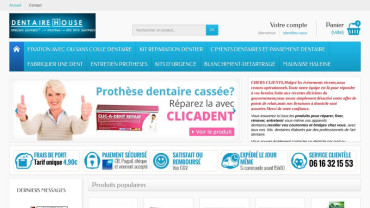 Page d'accueil du site : Dentaire house 