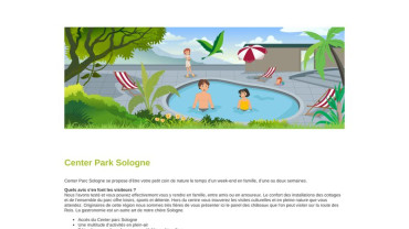 Page d'accueil du site : Center Parc Sologne