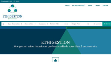 Page d'accueil du site : Ethigestion