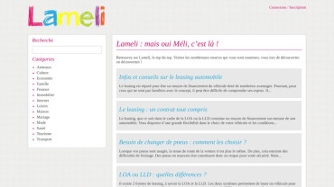 Page d'accueil du site : Lameli