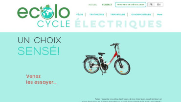 Page d'accueil du site : Ecolo Cycle