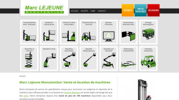Page d'accueil du site : Marc Lejeune Manutention